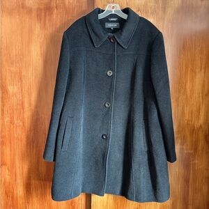 EUC Jones New York Black Wool Alpaca Blend Pea Coat | Women’s Plus 18W, XXL, 2X